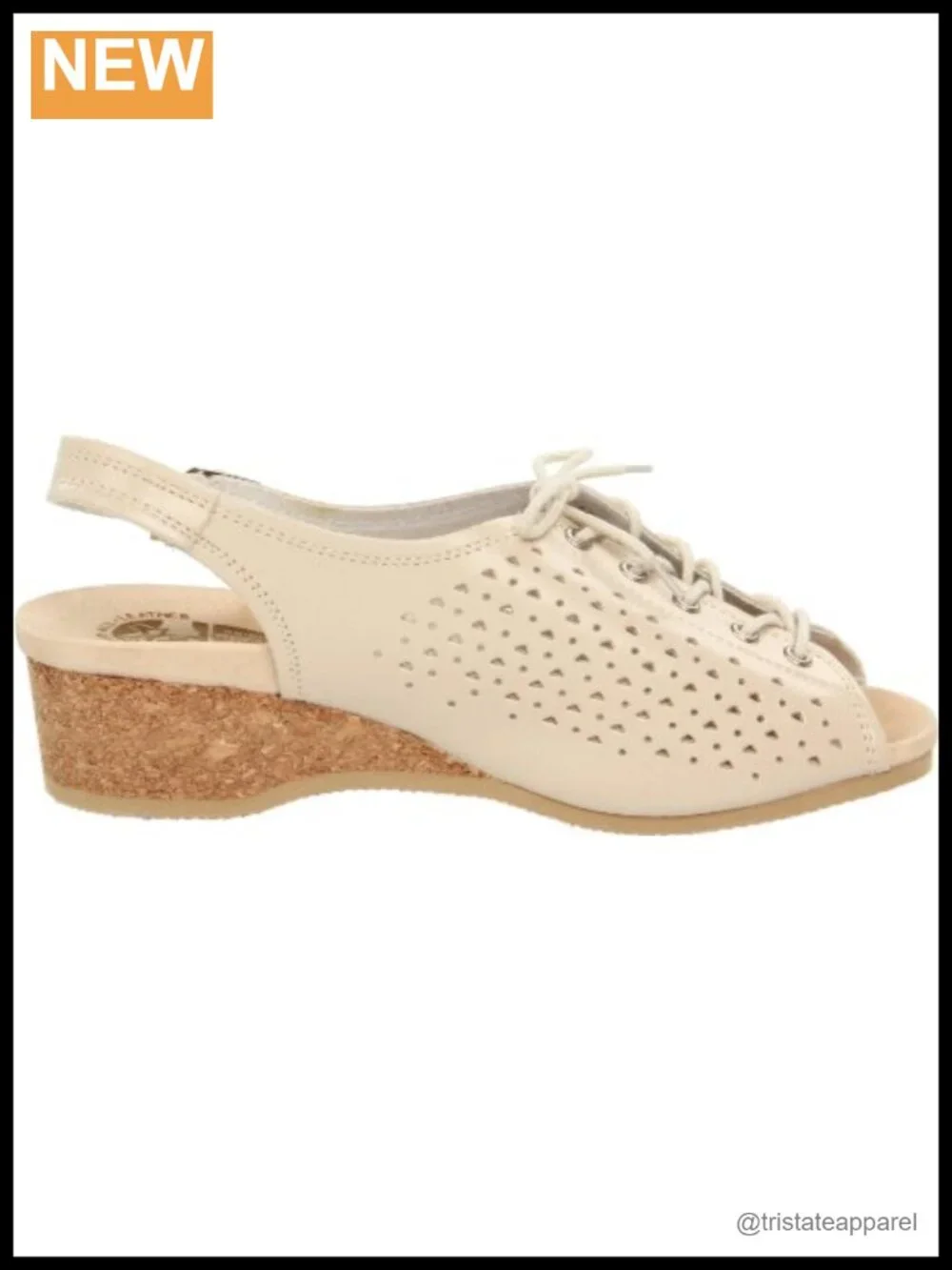 Worishofer 583 Slingback Leather Wedge Sandal Peep Toe Comfort